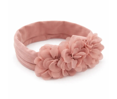 Banda Flores Gasa Rosa para Bebé