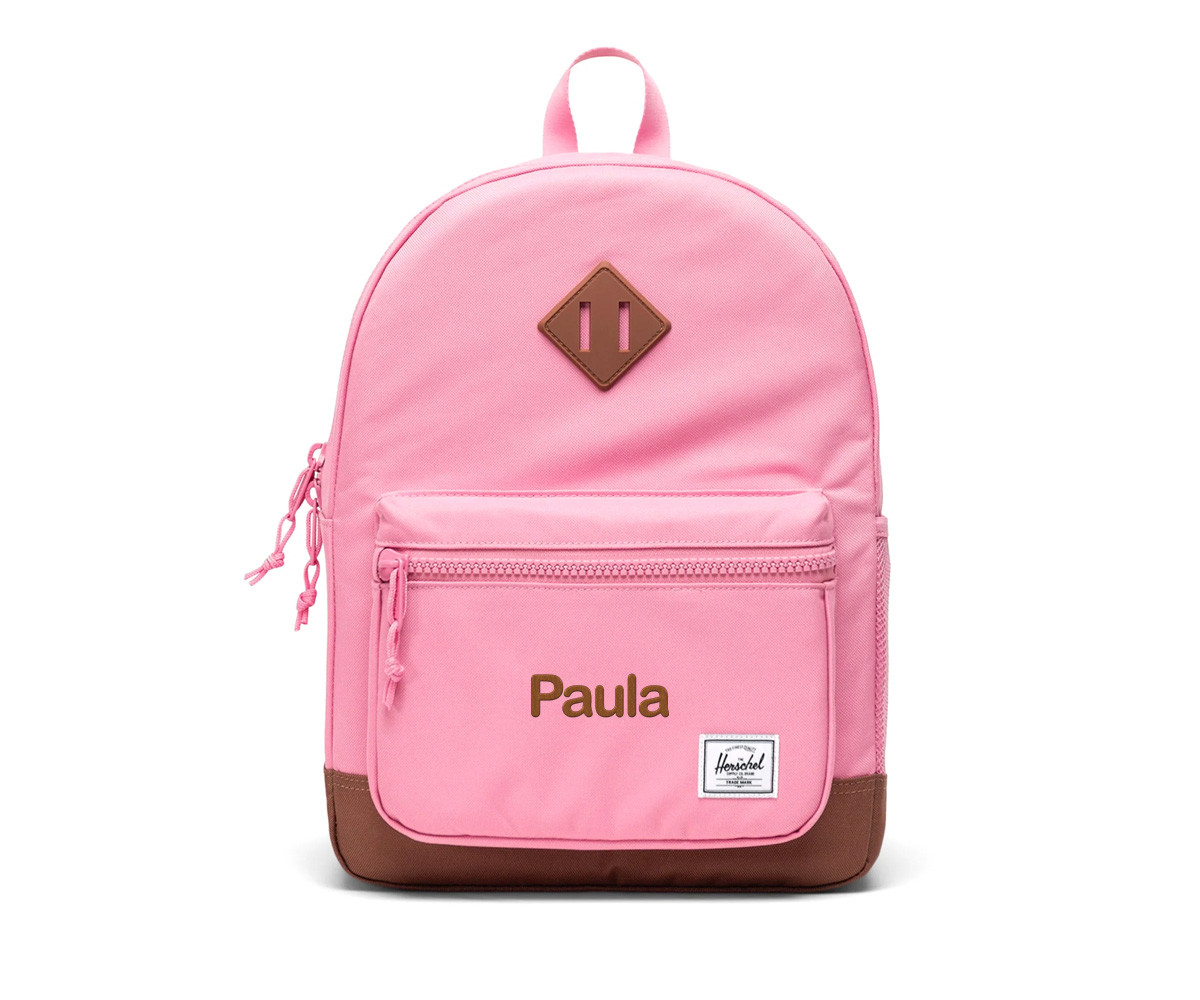 Zaino Herschel Heritage Kids Cashmere Rose Saddle Brown Personalizzabile