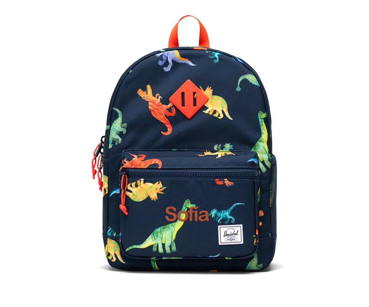 Zaino Herschel Heritage Kids Dinos Darkest Navy Personalizzabile