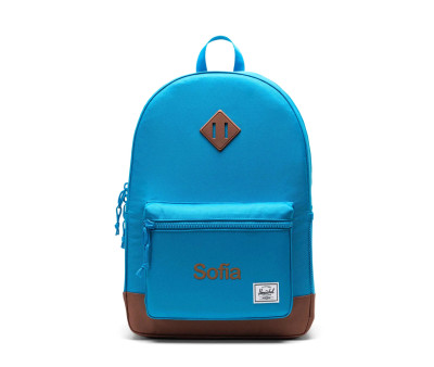 Zaino Herschel Heritage Youth New Frech Blue Saddle Brown Personalizzabile