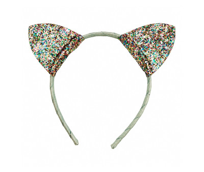 Diadema Gatito Glitter Verde