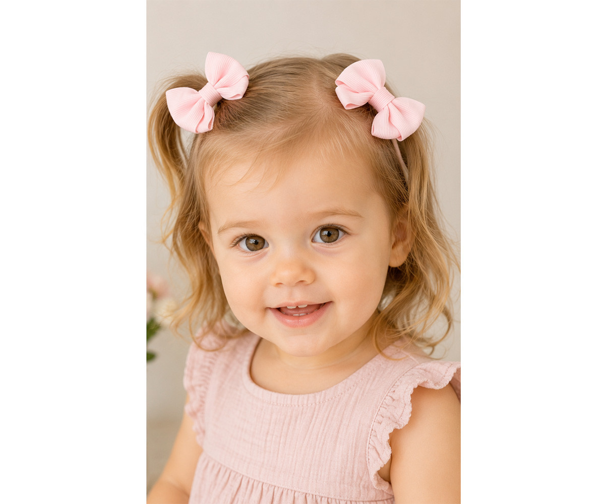 2 Gomas de Pelo Rosa Bebé