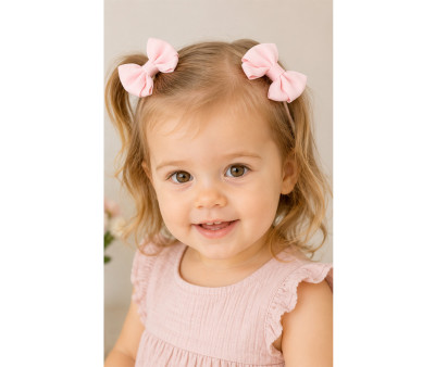 2 Gomas de Pelo Rosa Bebé