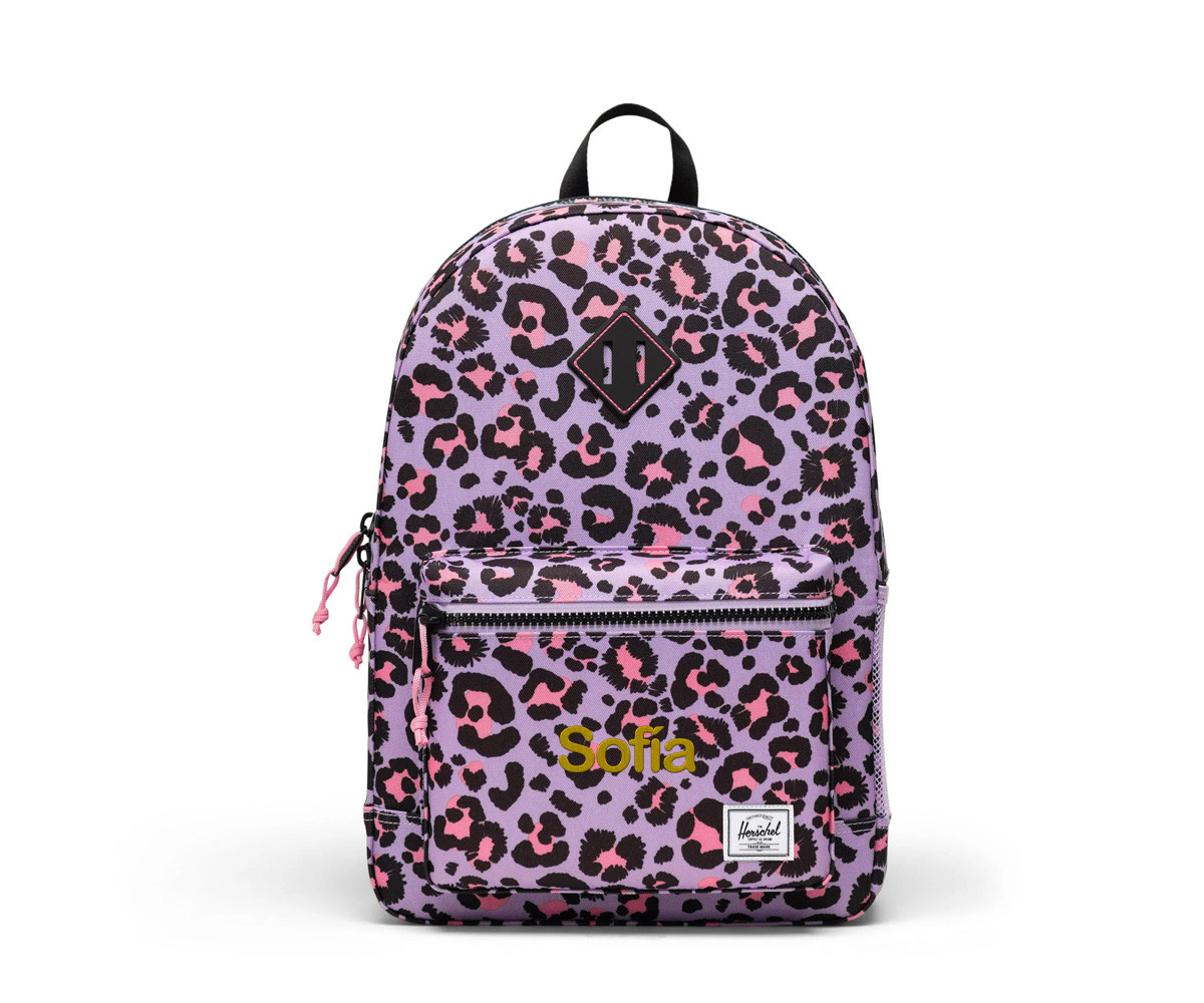 Zaino Herschel Heritage Youth New Leopard Sachet Pink Personalizzabile