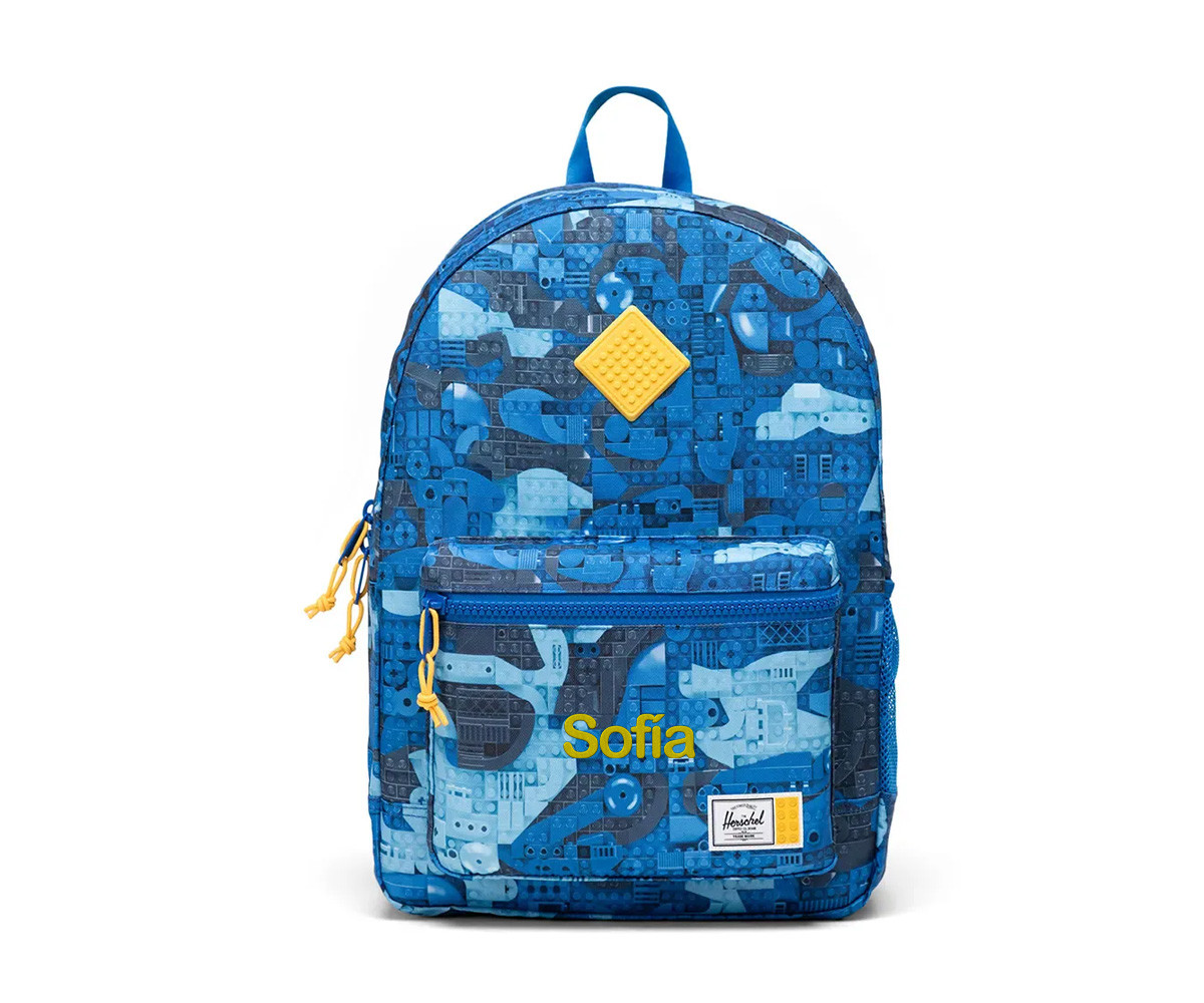 Zaino Herschel LEGO Heritage Youth Abstract Bricks Blue Personalizzabile