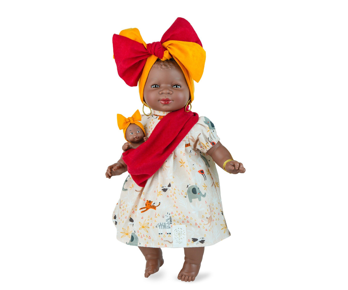 Muñeca Kenia Jungle con Bebé 45cm