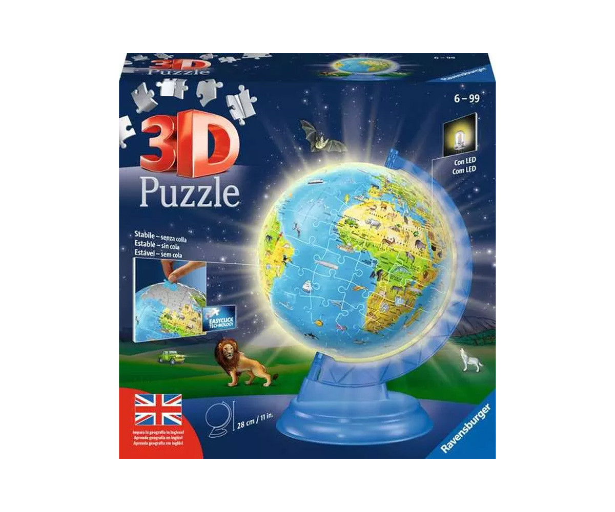 Puzzle 3D Globo con Luz 180pcs