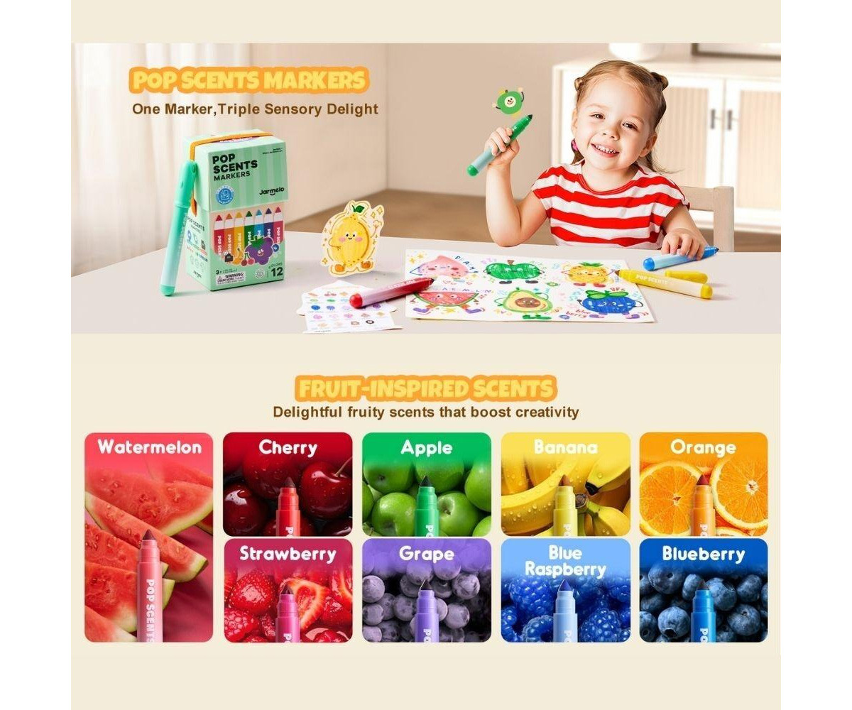 12 Rotuladores Lavables Perfumados Pop Scents