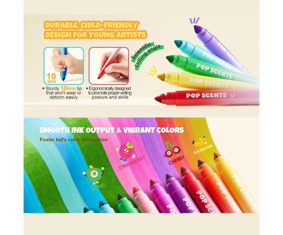 12 Rotuladores Lavables Perfumados Pop Scents