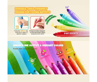 12 Rotuladores Lavables Perfumados Pop Scents