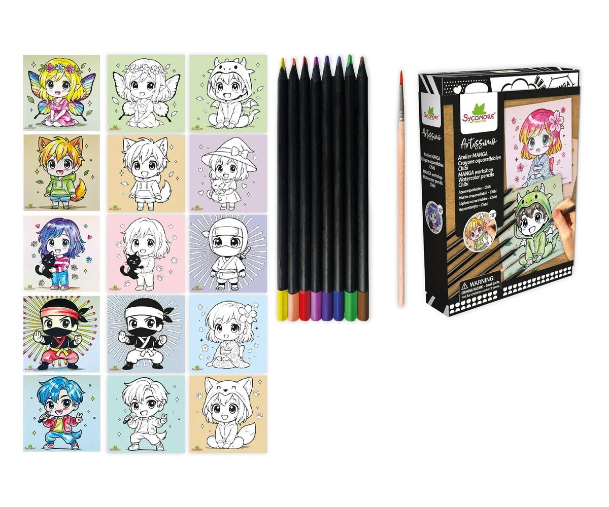 Caja Creativa S Manga Chibi con Lápices Acuarelables