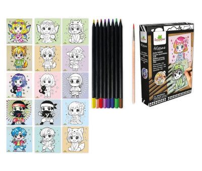 Caja Creativa S Manga Chibi con Lápices Acuarelables