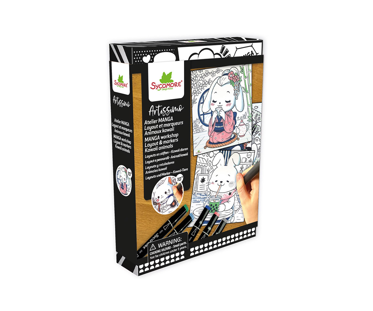 Caja Creativa S Kawaii Animals con Rotuladores Doble Punta