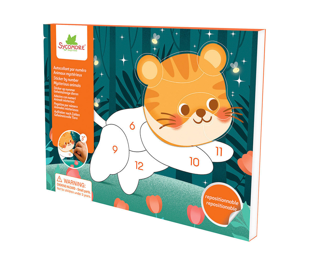 Kit Creativo Pockets Pegatinas por Números Animales Misteriosos