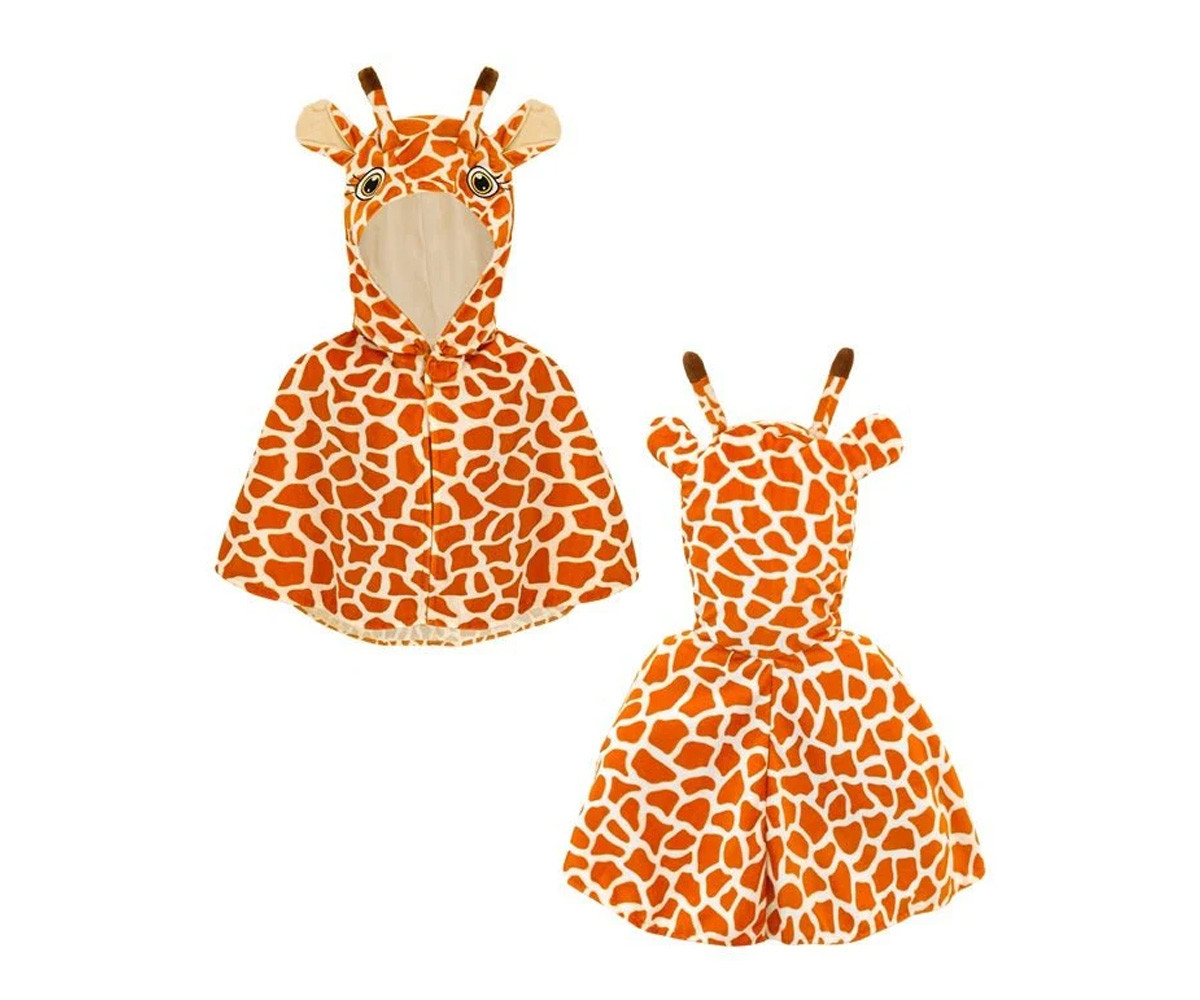 Disfraz Capa de Peluche con Capucha Jirafa 1-2años
