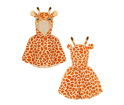 Disfraz Capa de Peluche con Capucha Jirafa 1-2años