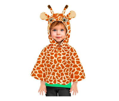 Disfraz Capa de Peluche con Capucha Jirafa 1-2años