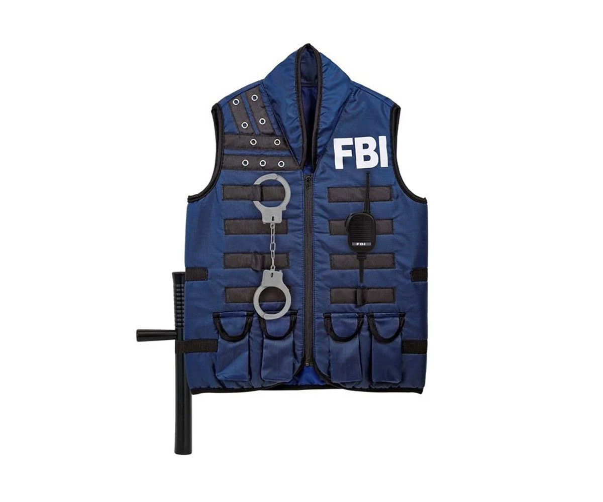 Disfraz Chaleco FBI Negro Azul