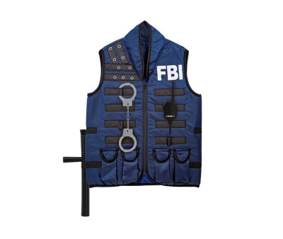 Disfraz Chaleco FBI Negro Azul