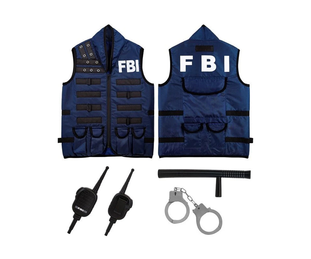 Disfraz Chaleco FBI Negro Azul