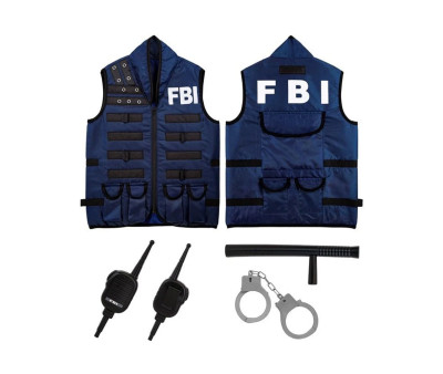 Disfraz Chaleco FBI Negro Azul