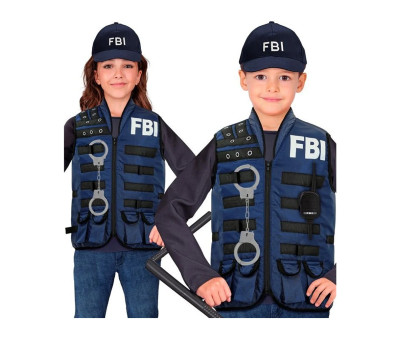 Disfraz Chaleco FBI Negro Azul