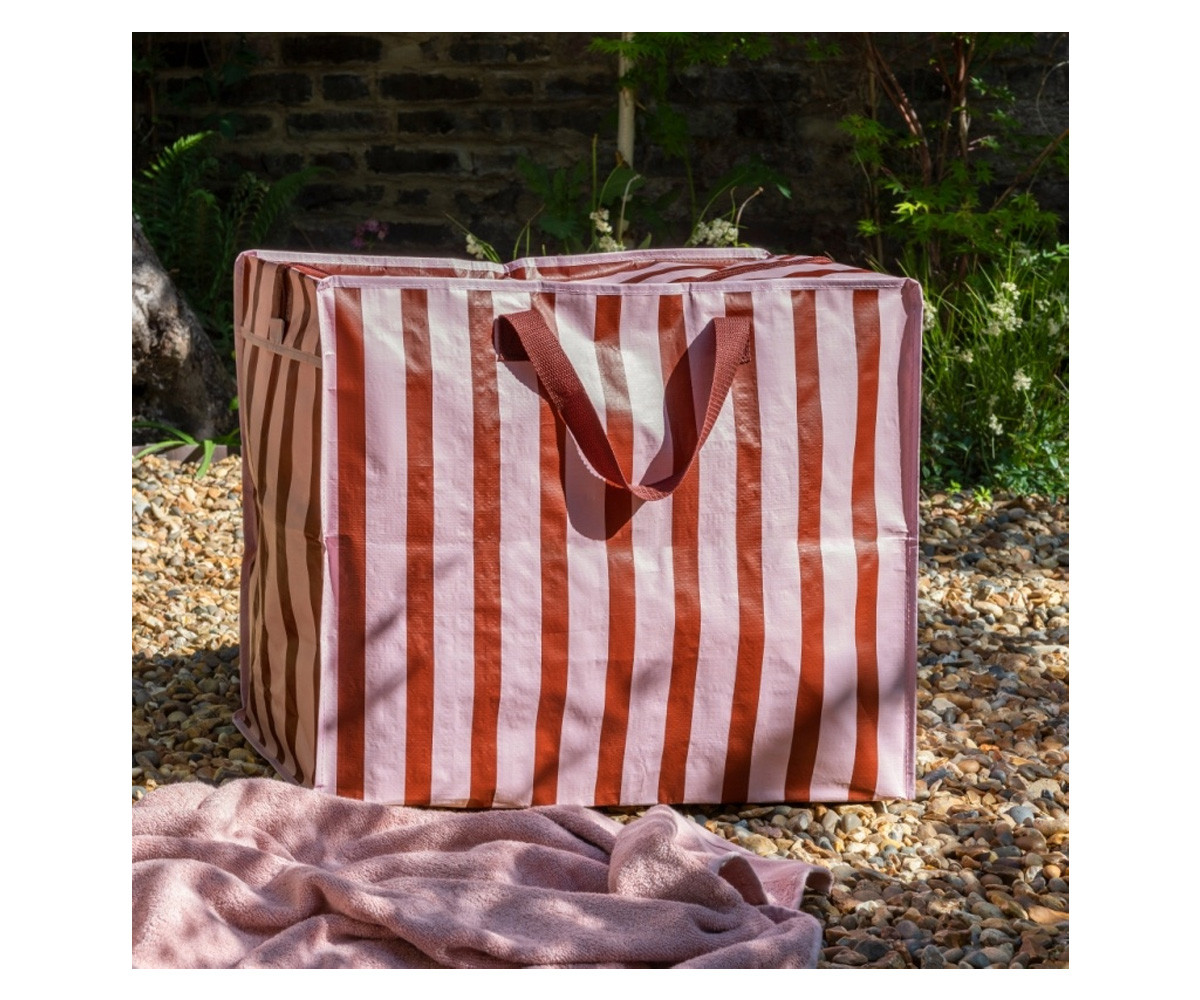 Bolsa de Almacenaje Jumbo Pink Brown Stripes