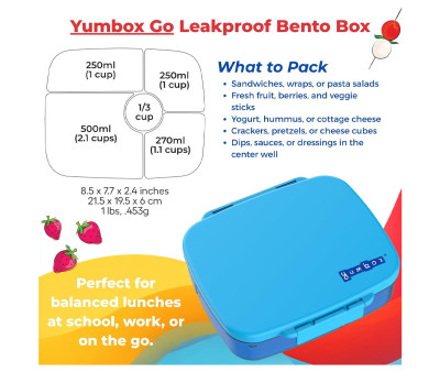 Caja de Almuerzo Yumbox GO Green Lima 5 Compartimentos