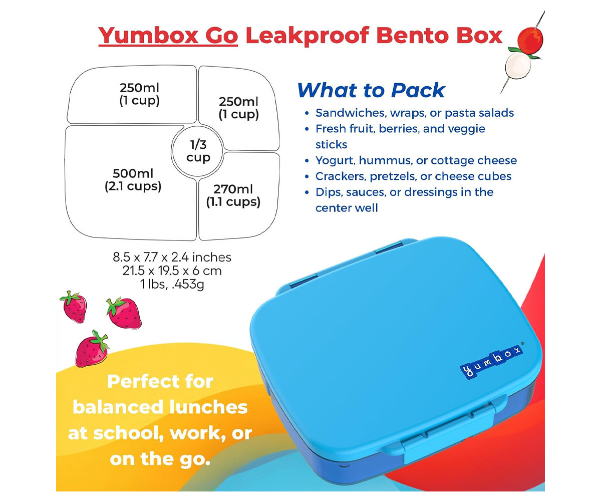 Caja de Almuerzo Yumbox GO Blue Miami 5 Compartimentos