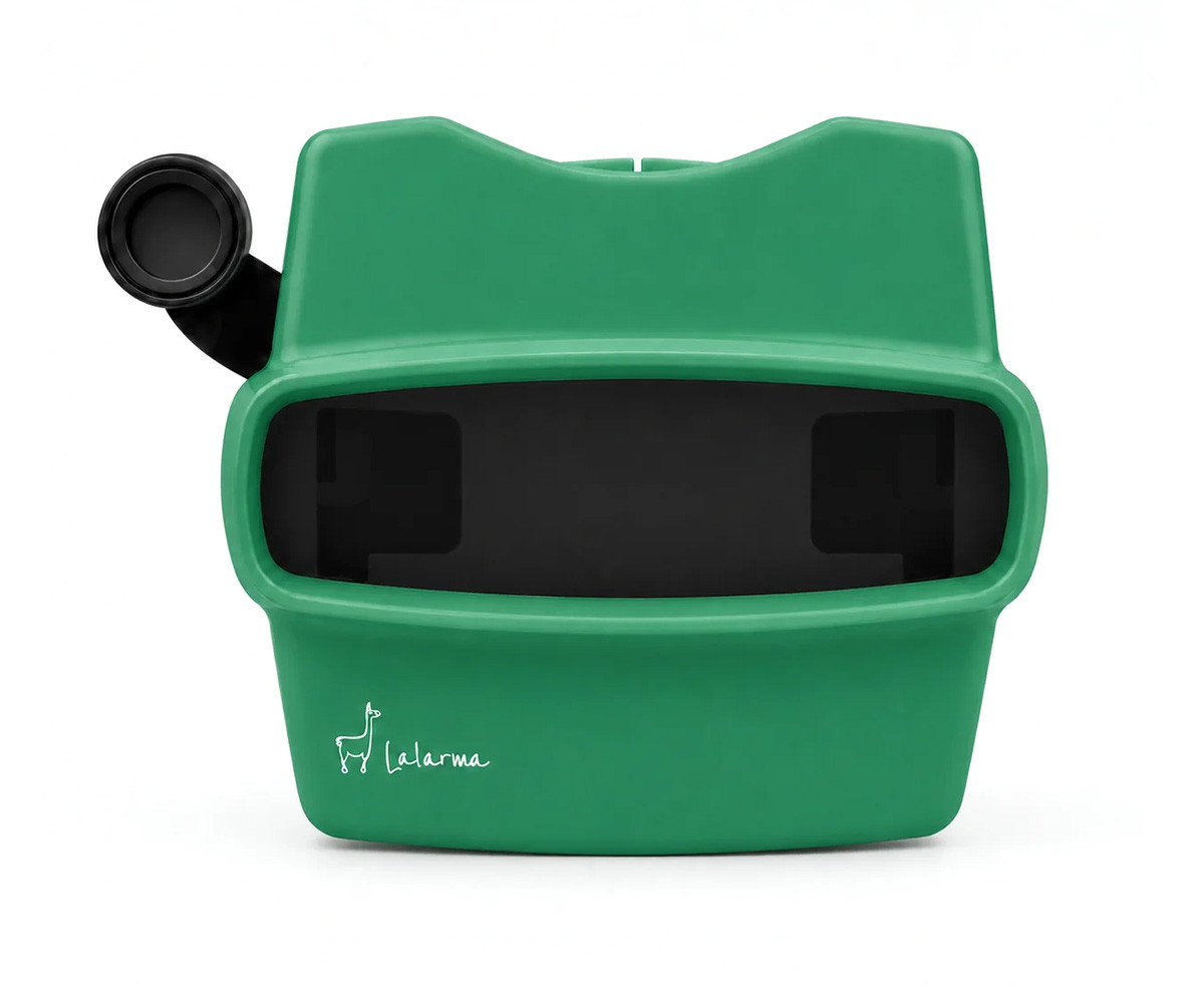 Visualizador 3D verde retrô