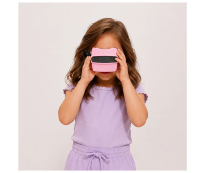Visualizador rosa 3D retrô