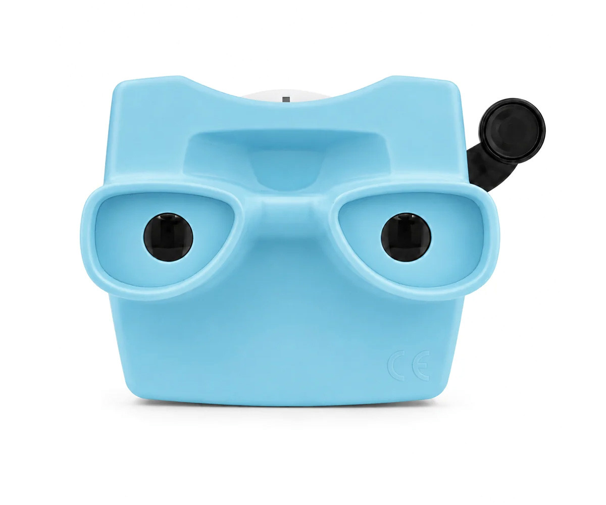 Visualizador azul 3D retrô