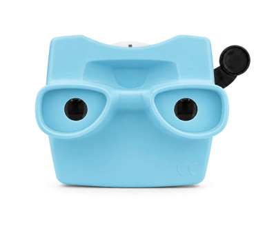 Visualizador azul 3D retrô
