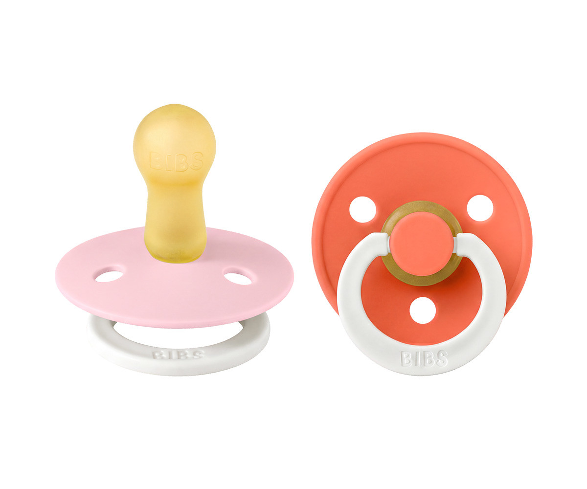 2 Chupetes Nocturnos BIBS Colour Round Tango Glow/Baby Pink Glow