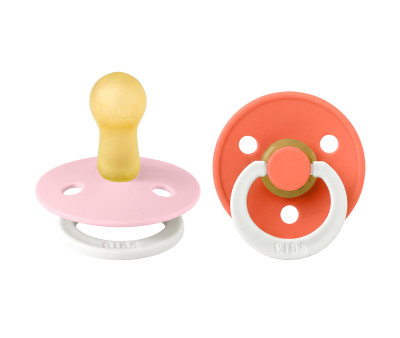 2 Chupetes Nocturnos BIBS Colour Round Tango Glow/Baby Pink Glow
