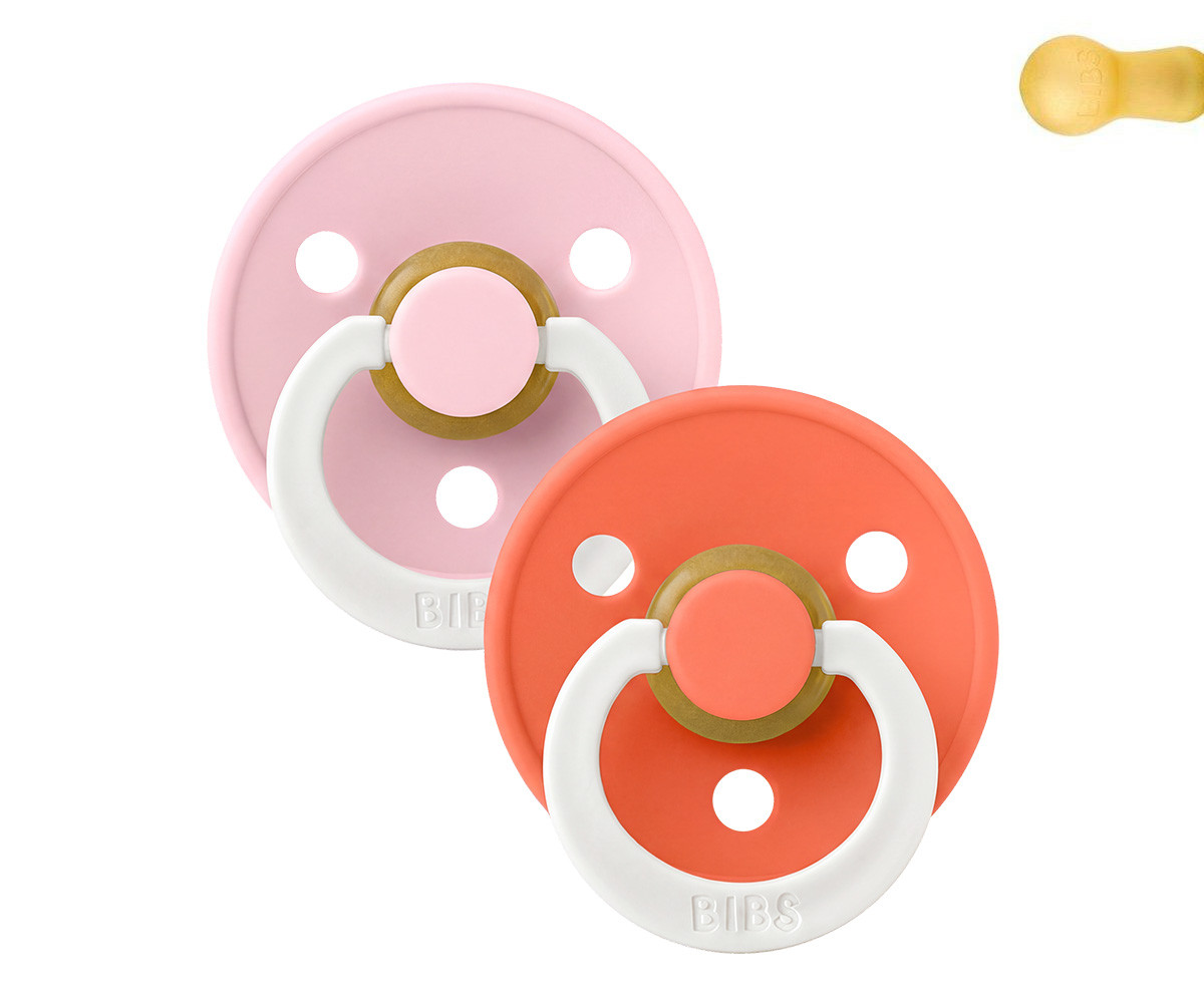 2 Chupetes Nocturnos BIBS Colour Round Tango Glow/Baby Pink Glow