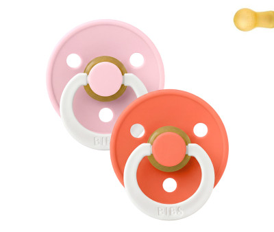 2 Chupetes Nocturnos BIBS Colour Round Tango Glow/Baby Pink Glow
