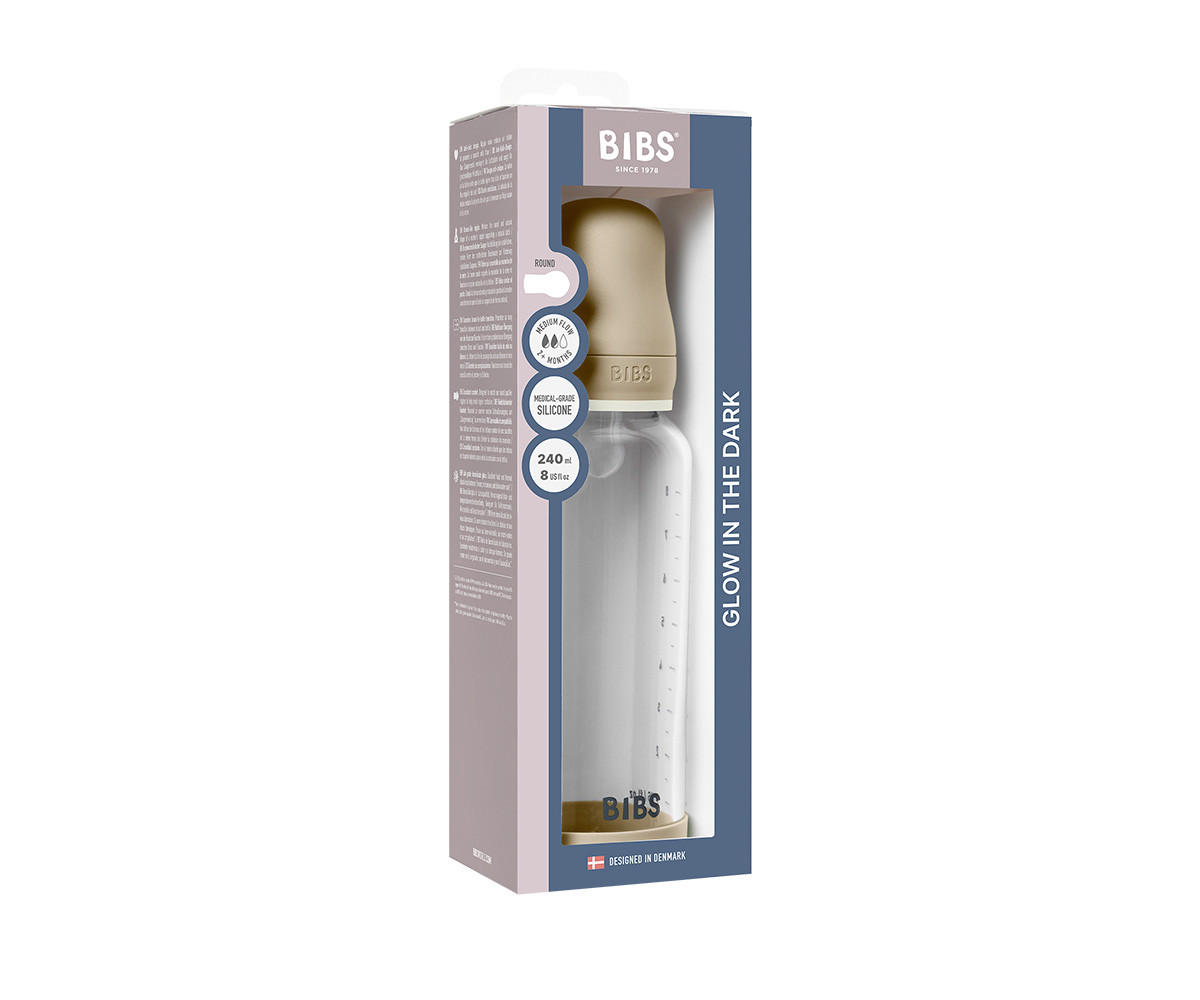 Biberón Cristal BIBS Silicona Vanilla Glow 240ml