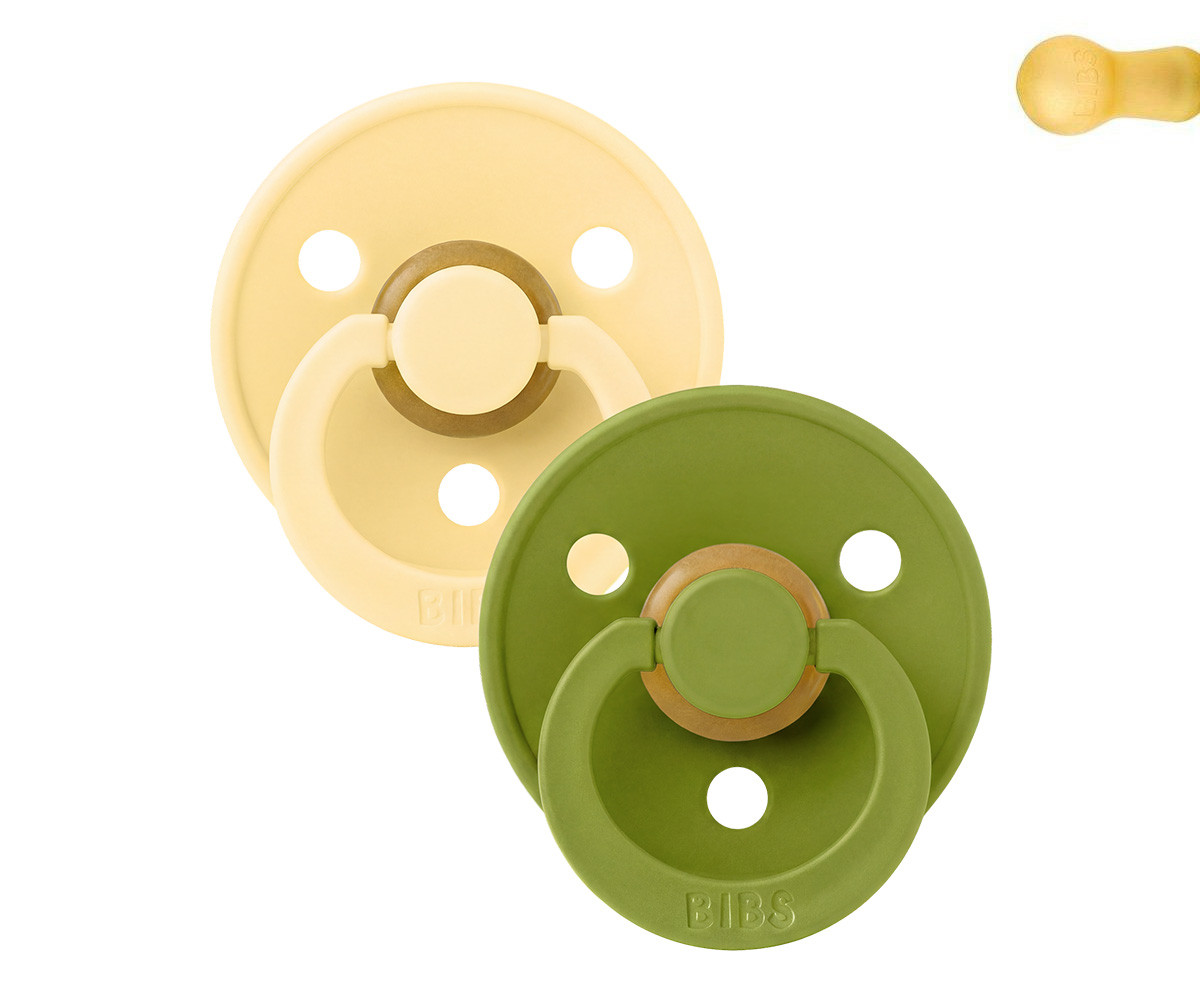 2 Chupetes BIBS Colour Round Pale Butter/Wasabi