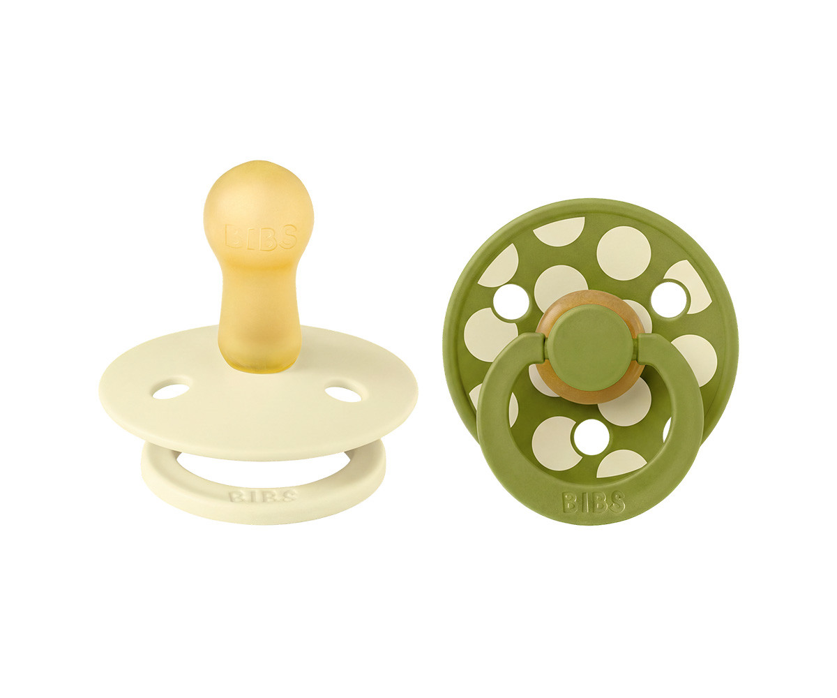2 Chupetes BIBS Colour Round Polka Luna/Wasabi