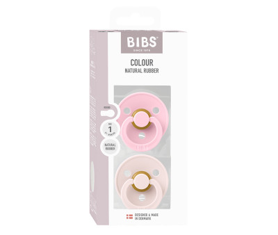 2 Chupetes BIBS Colour Round Petal/Baby Pink