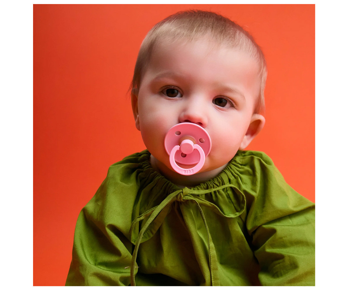 2 Chupetes BIBS Colour Round Petal/Baby Pink