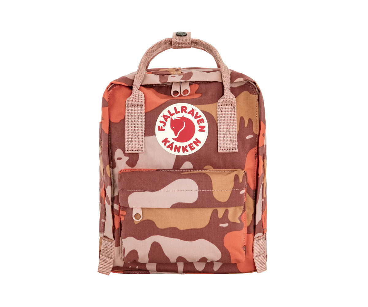 Mochila Kanken Graphics Mini Chalk Rose-Hidden Animals