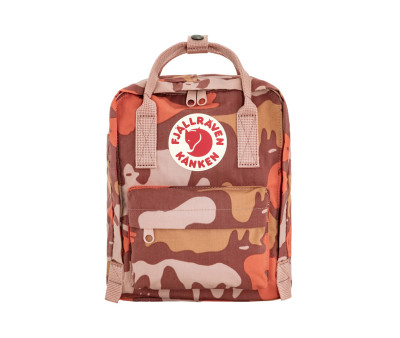 Mochila Kanken Graphics Mini Chalk Rose-Hidden Animals