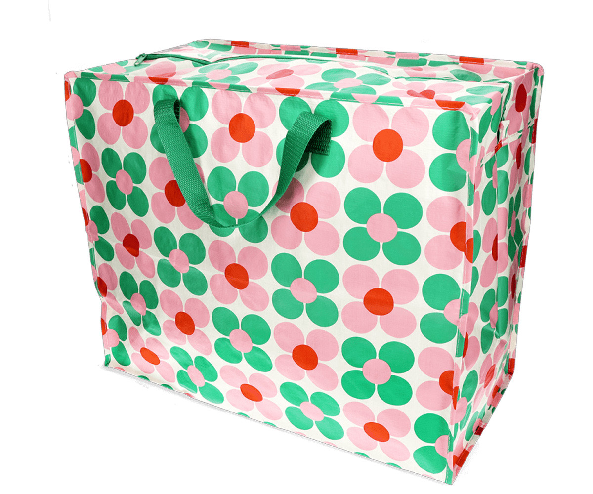 Borsa Riutilizzabile Jumbo Pink and Green Daisy