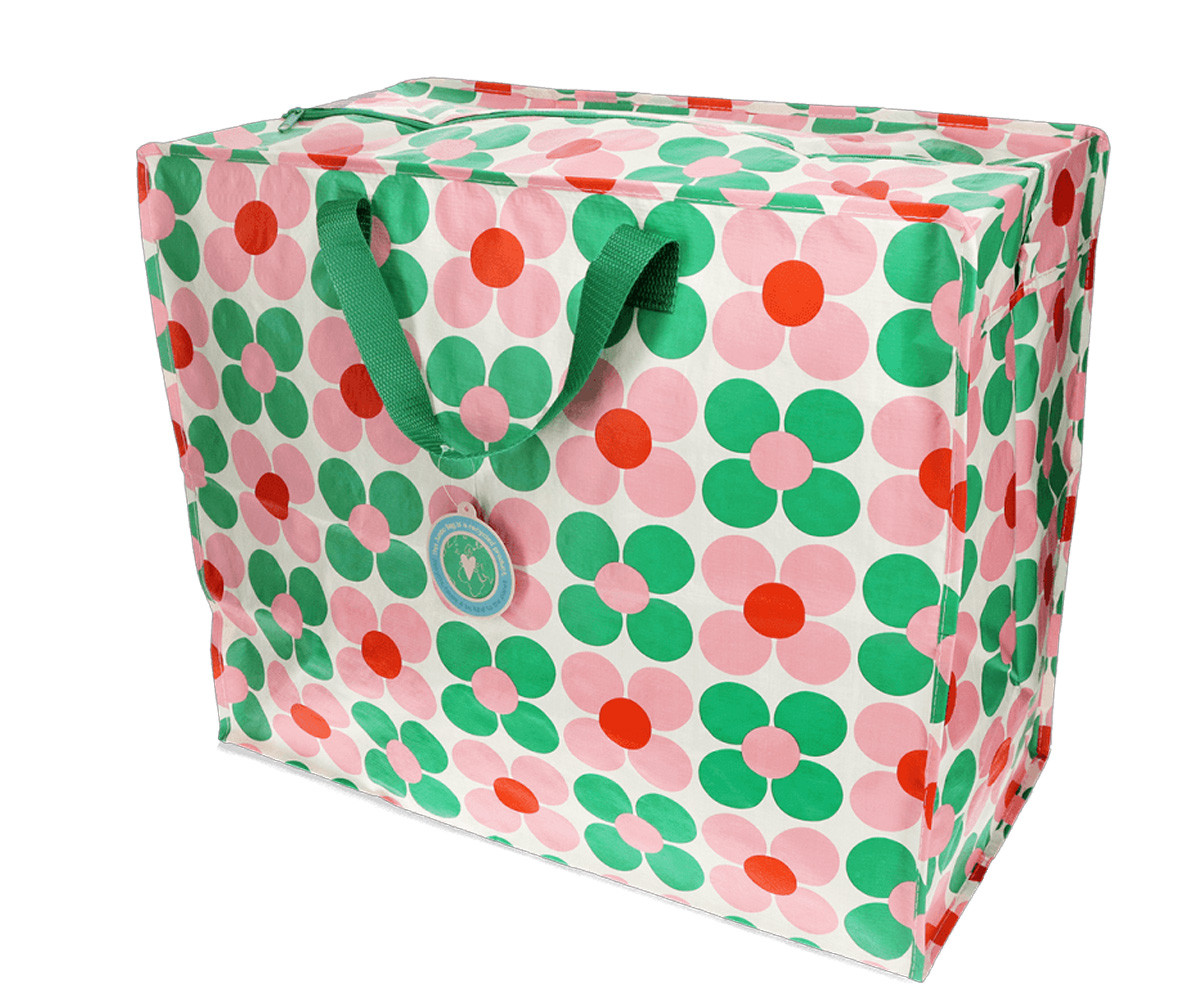 Borsa Riutilizzabile Jumbo Pink and Green Daisy