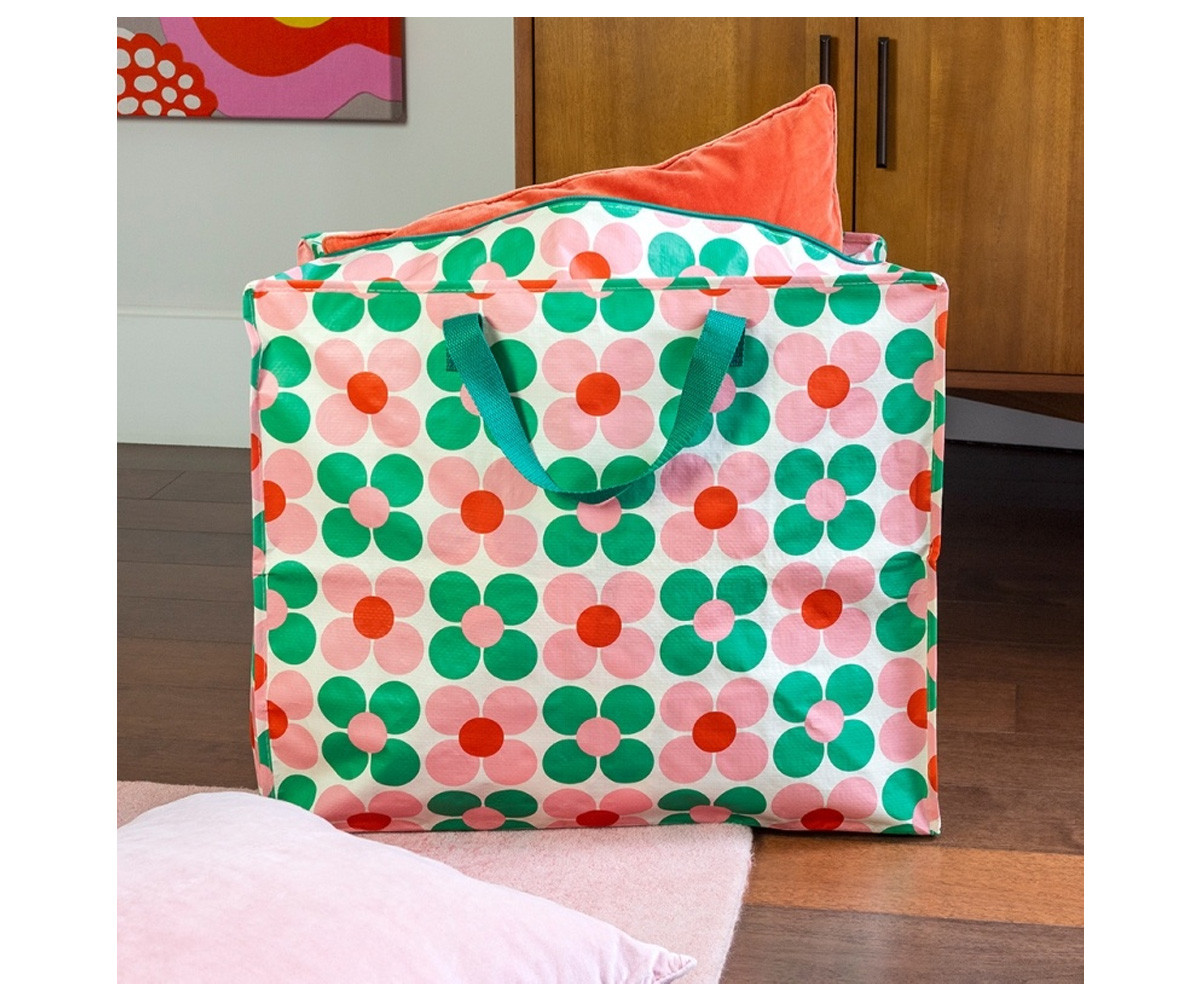 Borsa Riutilizzabile Jumbo Pink and Green Daisy