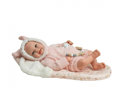 Muñeco Reborn Kira Rosa 45cm con Saco de Dormir