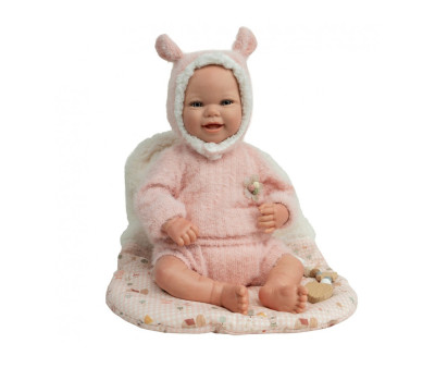 Muñeco Reborn Kira Rosa 45cm con Saco de Dormir