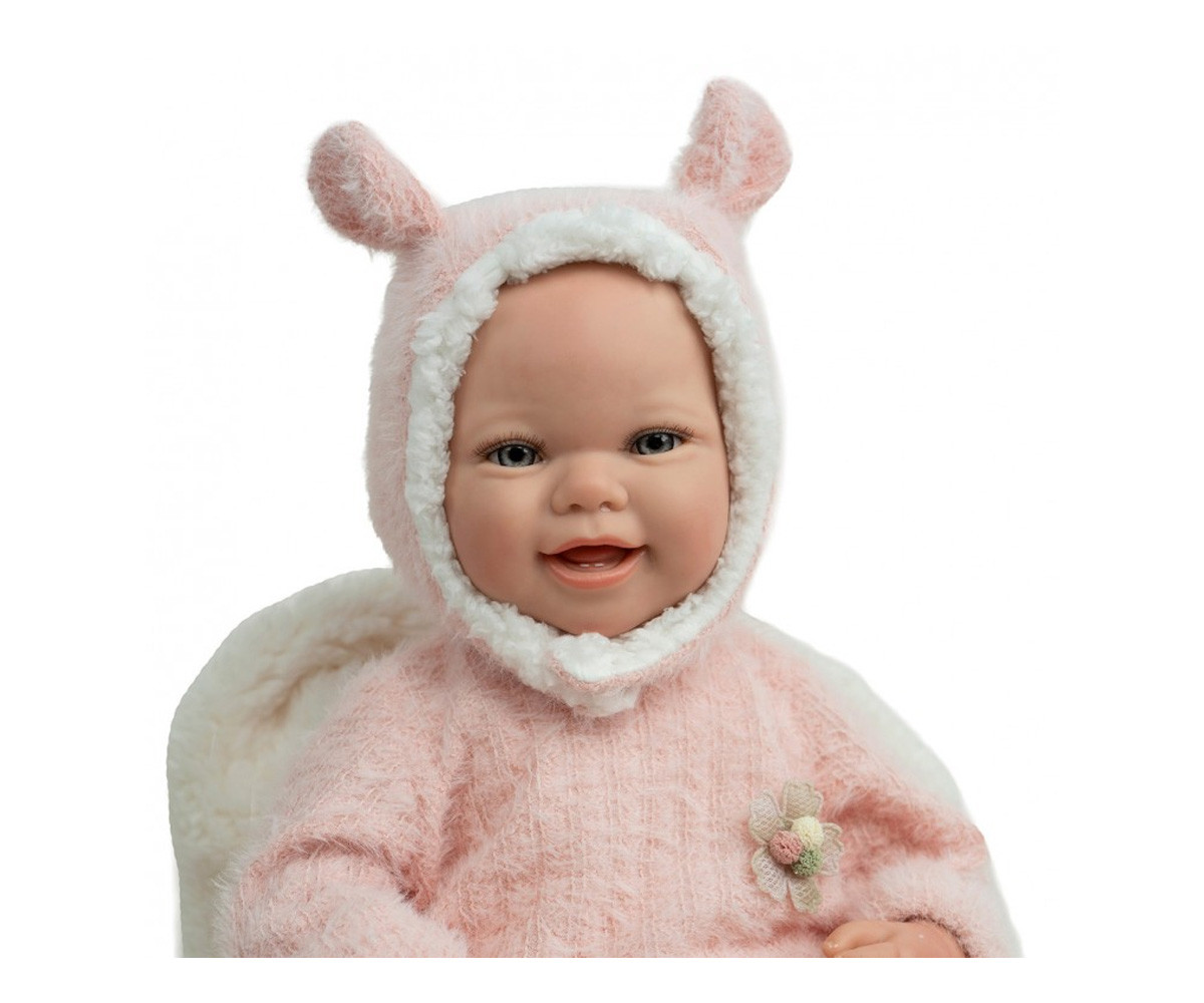 Muñeco Reborn Kira Rosa 45cm con Saco de Dormir